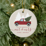 Vintage Red Lastbil Första julen Martus Julgransprydnad Keramik<br><div class="desc">"Första julen som Mr och Mrs." Julprydnaden i personlig för att fira er första jul tillsammans.</div>
