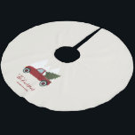 Vintage Red Lastbil jul Julgransmatta Borstad Polyester<br><div class="desc">Personlig Vintage Red Lastbil juldesign.</div>