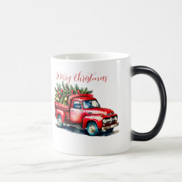 Vintage Red Lastbil Julgran Magisk Mugg