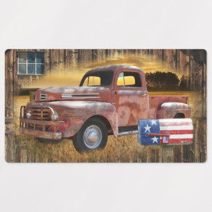 Vintage Red Lastbil Klistermärke