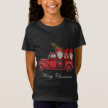 Vintage Red Lastbil med tre Gnomes Merry Christma T Shirt<br><div class="desc">Vintage Red Lastbil med tre Gnomes God jul</div>