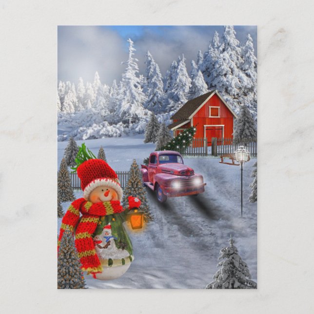 Vintage Red Lastbil vykort (Framsida)