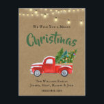 VINTAGE RED LASTBIL WATERCOLOR RUSTIC CHRISTMAS HO HELG VYKORT<br><div class="desc">Önska dina vänner, familj eller kunder i God jul med Vintagen Red Lastbil - julkort för jordbrukshus i Stil. Kortet lyder: "Vi önskar dig en God jul!" Vintage Red Plocka Up-julkortet i Lastbil är vintage med lite rustik. Denna röda vintage plocka uppför lastbil bär nyklippt Julgranar, med alla varor och...</div>
