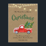 VINTAGE RED LASTBIL WATERCOLOR RUSTIC CHRISTMAS HO HELG VYKORT<br><div class="desc">Önska dina vänner, familj eller kunder i God jul med Vintagen Red Lastbil - julkort för jordbrukshus i Stil. Kortet lyder: "Vi önskar dig en God jul!" Vintage Red Plocka Up-julkortet i Lastbil är vintage med lite rustik. Denna röda vintage plocka uppför lastbil bär nyklippt Julgranar, med alla varor och...</div>