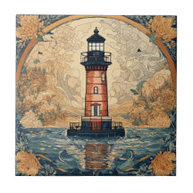 Vintage Red Lighthouse