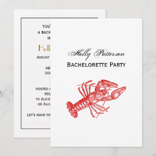 Vintage Red Lobster #1 Teckning Inbjudningar