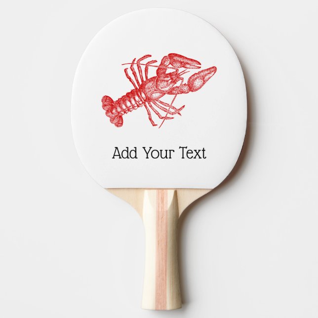 Vintage Red Lobster #1 Teckning Pingisracket (Framsidan)