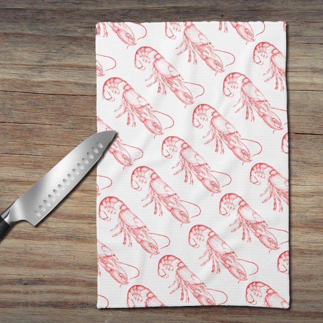 Vintage Red lobster Kökshandduk (Skapare uppladdad)