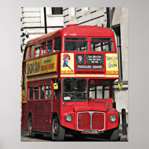 Vintage Red London Buss Poster