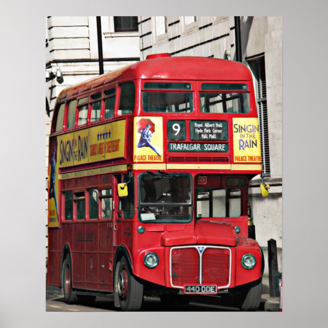 Vintage Red London Buss Poster (Framsidan)