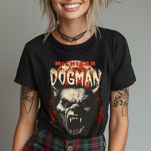 Vintage Red Måne Dogman Mid-Century Halftone T Shirt