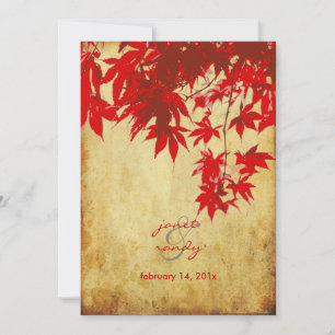 Vintage Red Maple Lövs-/fallinbjudningar Inbjudningar