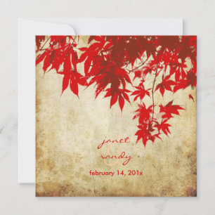 Vintage Red Maple Lövs-/fallinbjudningar Inbjudningar
