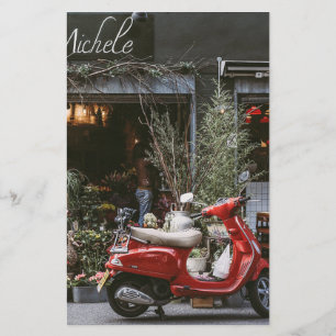 Vintage Red Motor Scooter        Brevpapper