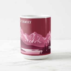Vintage Red Mountain Sjö Sunset Kaffemugg