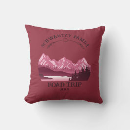 Vintage Red Mountain Sjö Sunset Kudde