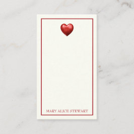 Vintage Red och Cream Gingham with Heart Tilläggskort