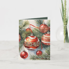 Vintage Red Ornament Photo & Recipe-jul Kort