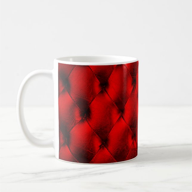Vintage Red Padding Cushion Struktur Kaffemugg (Vänster)