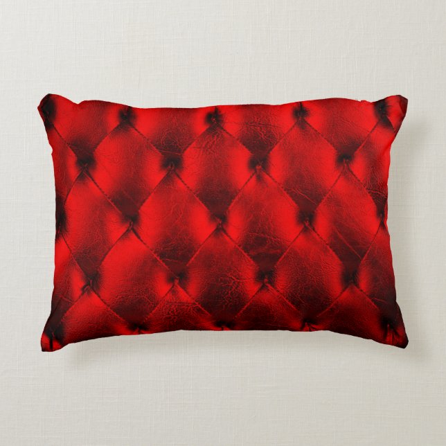 Vintage Red Padding Cushion Struktur Prydnadskudde (Framsidan)