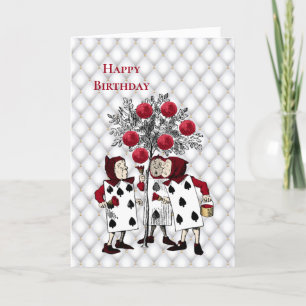 Vintage Red Painting the Ro Birthday Kort