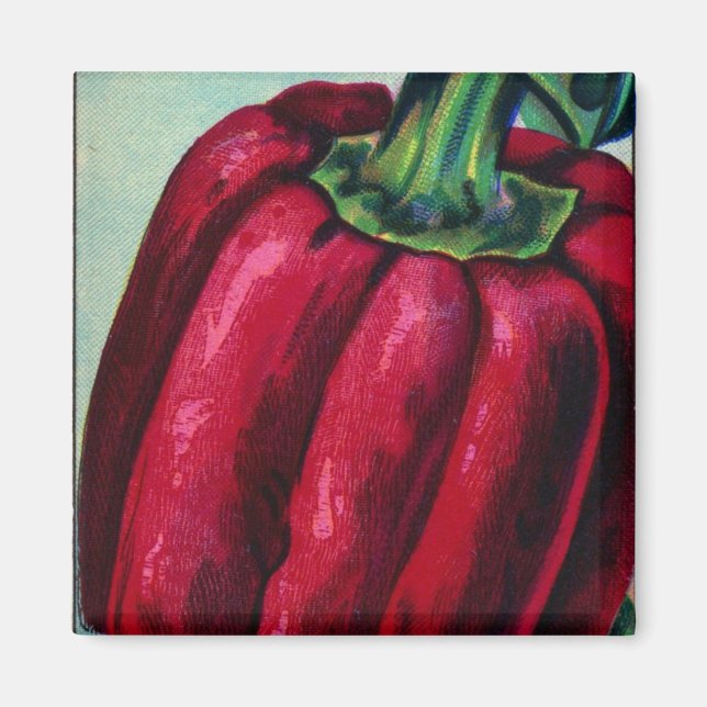 Vintage Red Pepper Magnet (Framsidan)