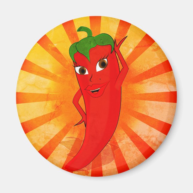 Vintage Red Pepper Superstar Magnet (Framsidan)