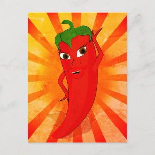 Vintage Red Pepper Superstar Vykort