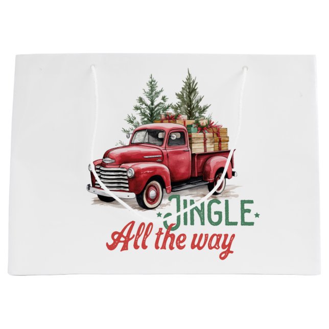Vintage Red Pickup Lastbil Jingle hela vägen (Framsidan)