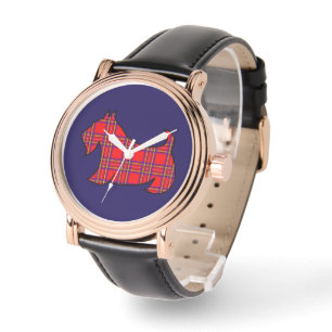 Vintage Red Play Scottish Terrier Watch Armbandsur