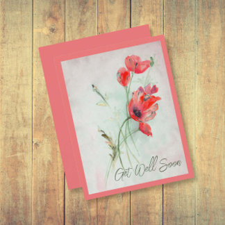 Vintage Red Poppies Du har missat att hämta dig sn