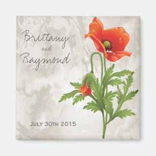 VINTAGE RED POPPIES-favoritmagnet Magnet