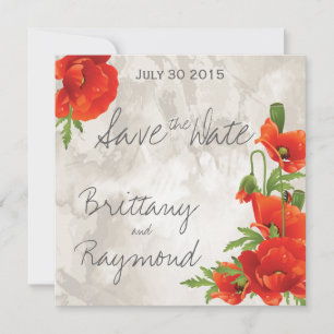 VINTAGE RED POPPIES SPARA DATUM DATUMET