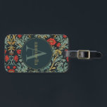 Vintage Red Poppy Blommigt William Morris Monogram Bagagebricka<br><div class="desc">Den här enkla men elegant-designen har en elegant som William Morris inspirerade blommönstret med rik röd,  sage grönt,  mörk blått och guld. Behålla ditt bagage med stil. Lägg till ett namn för att anpassa det. Gör en underbar jul eller Mors dag-gåva. Skapat av Farmhouse Press.</div>