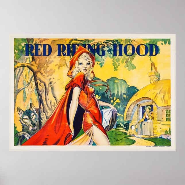 Vintage Red Riding Huva Theater Poster (Framsidan)
