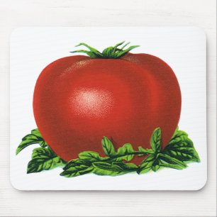 Vintage Red Ripe Tomato, Vegetabilie och Frukt Musmatta