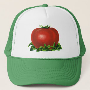 Vintage Red Ripe Tomato, Vegetabilie och Frukt Truckerkeps
