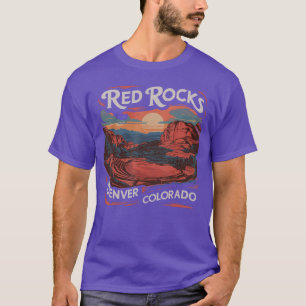 Vintage Red Rocks Denver Colorado Solnedgång rolig T Shirt