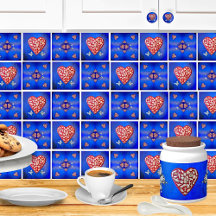 Vintage Red & Silver Milagro Heart med fjäril