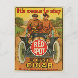 Vintage Red Spot Cigar and Postcard Vykort
