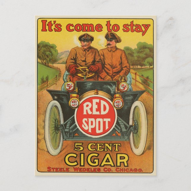 Vintage Red Spot Cigar and Postcard Vykort (Framsida)