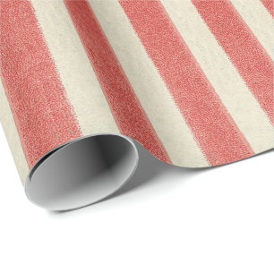 Vintage Red Stripe-Helgdag Presentpapper