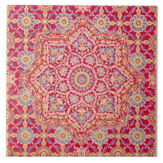 Vintage Red Sultan Ottoman Mönster Ceramic Tile Kakelplatta