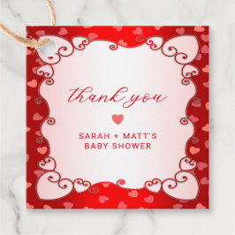 Vintage Red Swehoney Valentines day Baby Shower Gåvor Etiketter