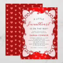 Vintage Red Swehoney Valentines Day Baby Shower