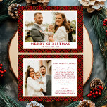 Vintage Red Tartan Play Photo jul Julkort<br><div class="desc">Skicka varmt önskemål den här julhelgen med Vintagen Red Tartan Play Photo Merriest jul-Helgdag Card. Med en charmerande grönt gingham, som har parats med mönster med ditt favoritfamiljefoto, blandar det här kortet sig av tidlös elegans med festiv cheer. Perfekt för att sprida helgdag glädje till vänner och familj, den fångar...</div>