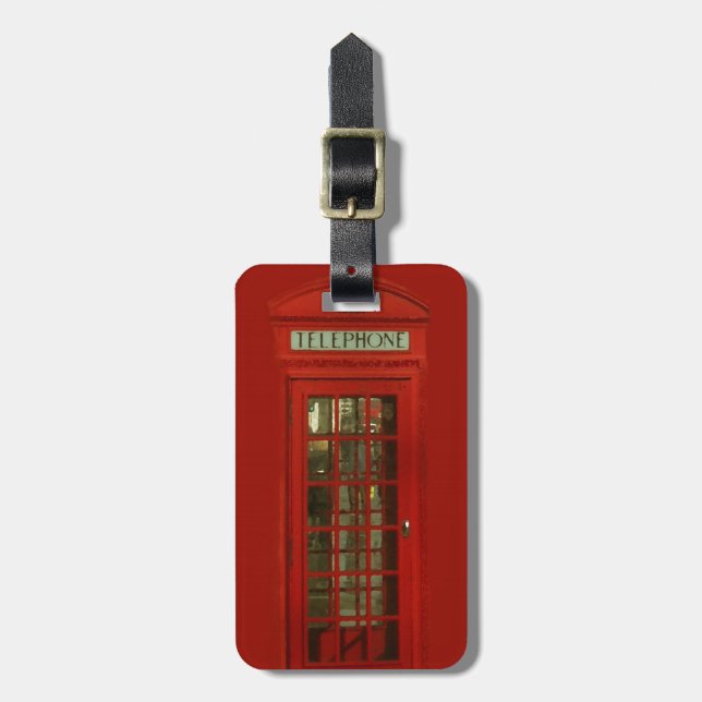 Vintage Red Telefon Box Bagagebricka (Vertikal Framsida)