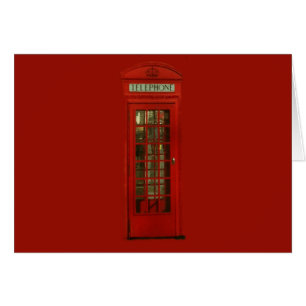 Vintage Red Telefon Box Hälsningskort