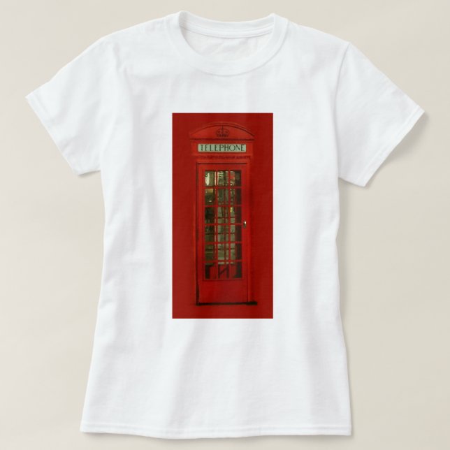 Vintage Red Telefon Box Tee Shirt (Design framsida)