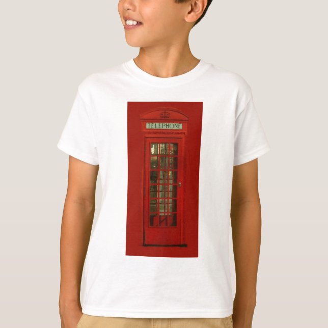 Vintage Red Telefon Box Tee Shirt (Framsida)